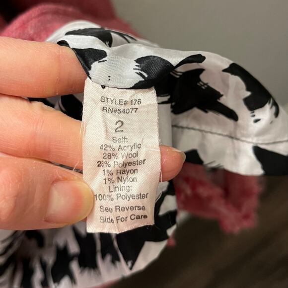 CAbi Madison Ave Coat Womens 2 Pink Tweed Double Breasted Wool Blend Old Money - Picture 7 of 8